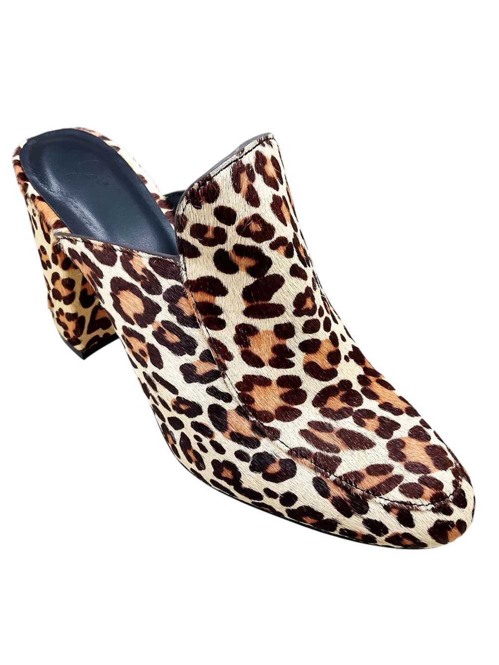 {Joie} Leopard Print Calf-Hair Mules
